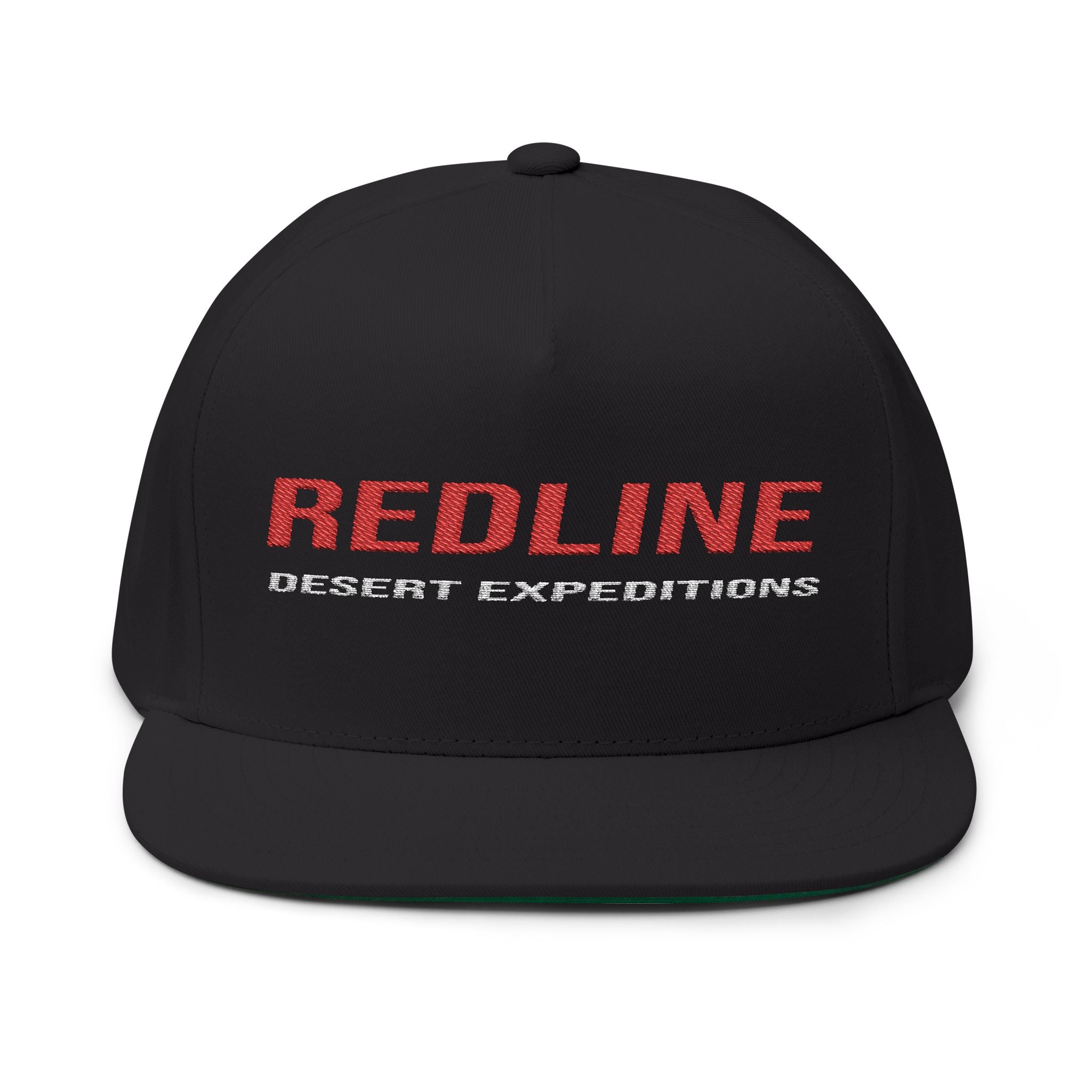 Flat Bill Cap - Redline Desert Explorations Embroidered Snapback
