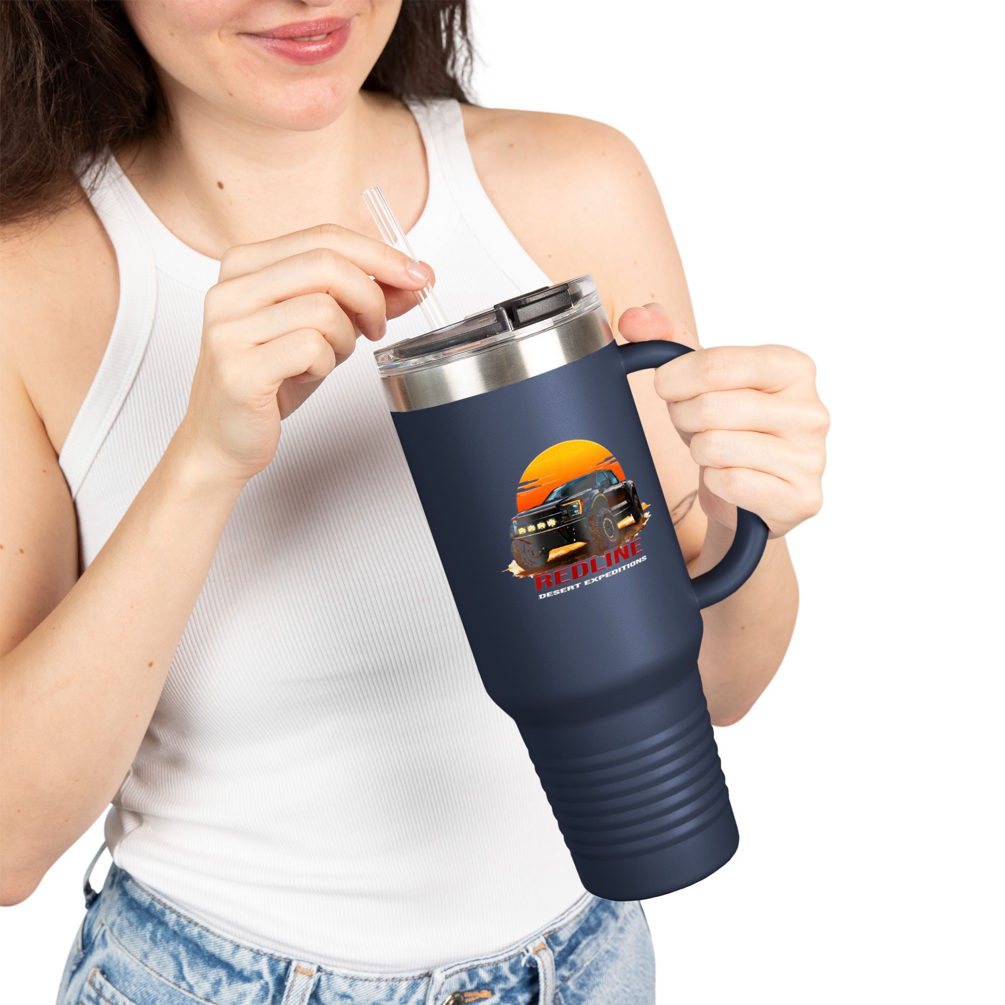 40oz Insulated Travel Mug — 'Redline Desert Expeditions Logo Design'
