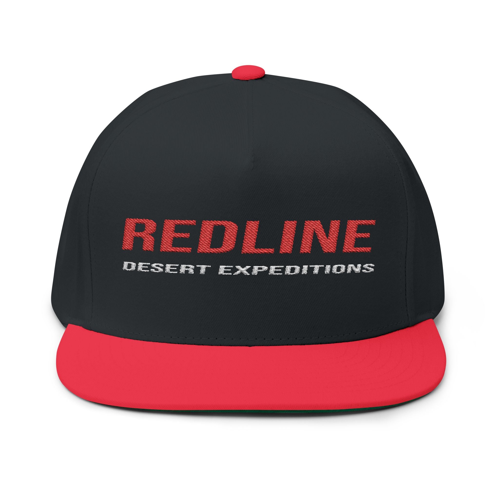 Flat Bill Cap - Redline Desert Explorations Embroidered Snapback